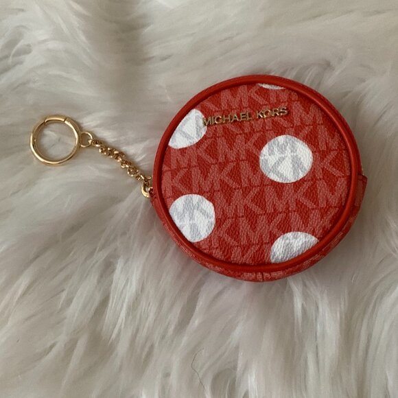 MICHAEL KORS Jet Set Medium Polka Dot Signature Travel Case & Round Pouch SET - Picture 5 of 7